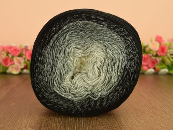 Flowers Yarn Art пряжа 253 чорно-сірий