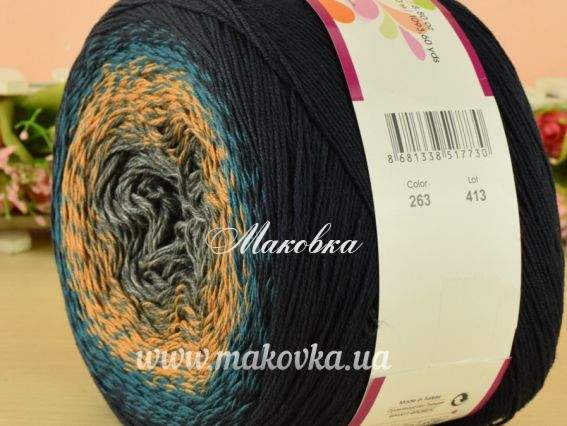 263 т.синий-морская волна-коричневый-серый