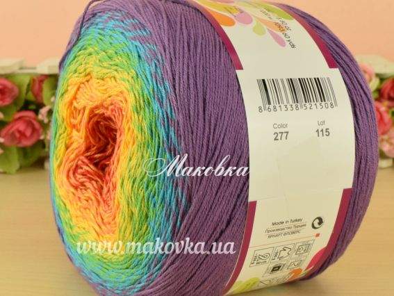277 бузковий-бірюзовий-зел-жовтий-черв