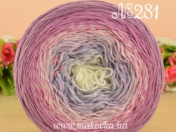 Flowers Yarn Art пряжа 281 розово-сиренево-молочный