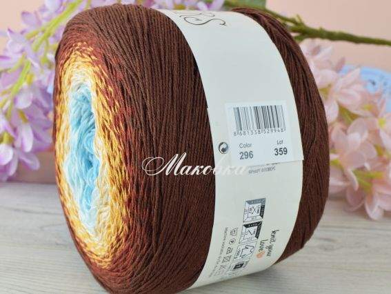 296 коричневий-жовтий-молочний-блакитний