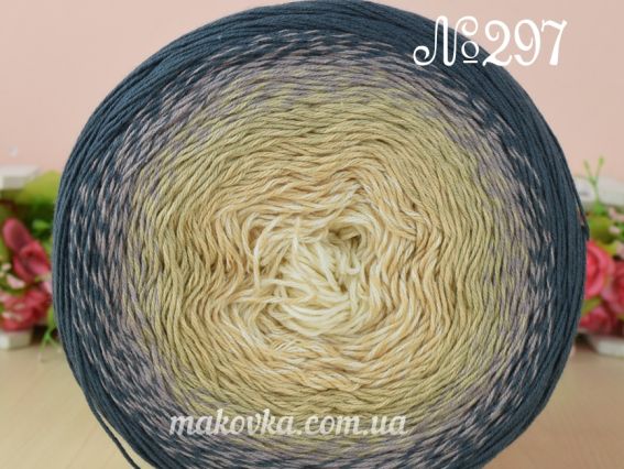 Flowers Yarn Art пряжа 297 сірі-беж-молочний