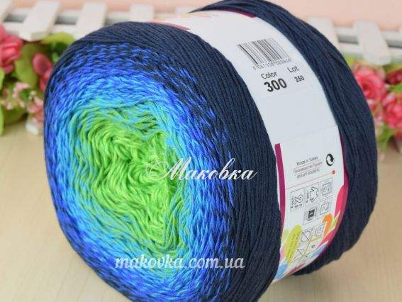 300 сині-бірюзовий-салатовий