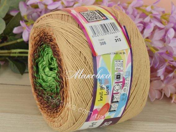 308 коричневий світлий та темний - зелений - салатовий