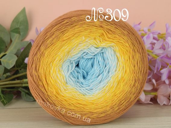 309 св.коричневий-жовтий-білий-блакитний