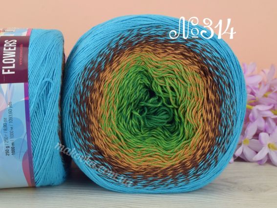 314 бірюзовий-коричневий-зелений