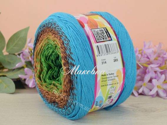 314 бірюзовий-коричневий-зелений