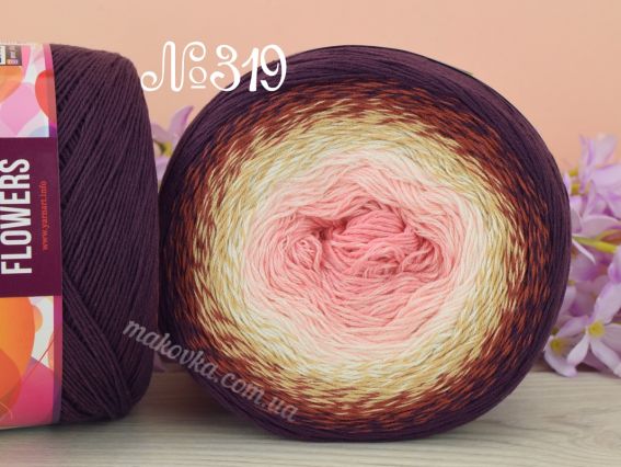 319 темний пурпуровий-коричневий-молочний-рожевий