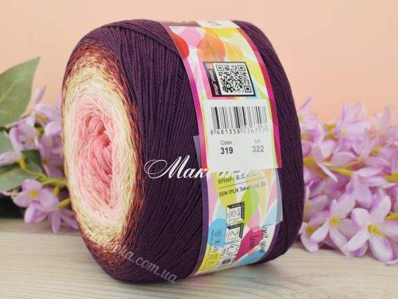 319 темний пурпуровий-коричневий-молочний-рожевий
