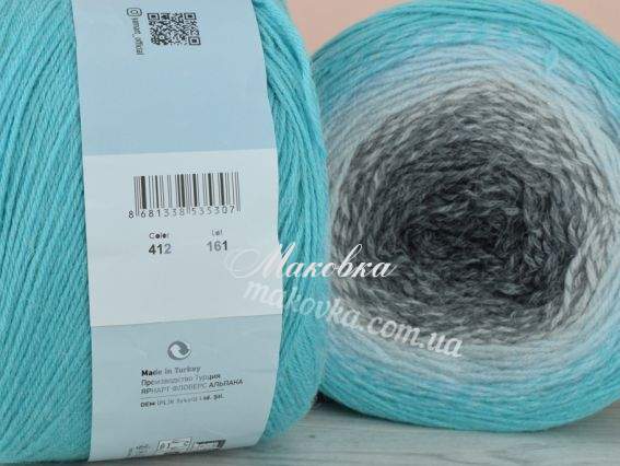412 бірюзовий-молочний-сірий