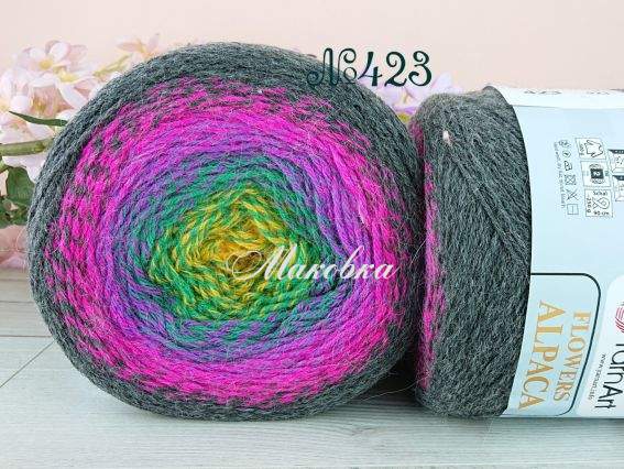 423 сірий-фуксія-пурпурний-зелений-жовтий