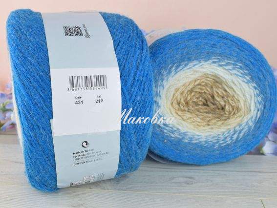 431 синій-молочний-св.коричневий