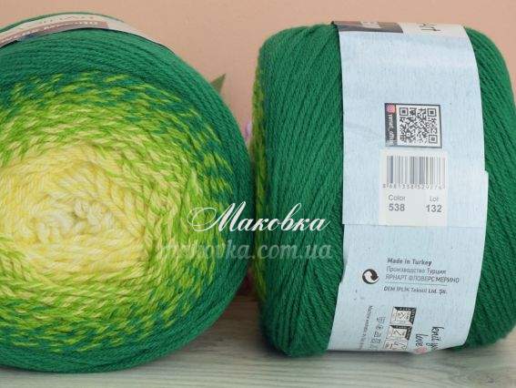 538 зелений-жовтий-молочний