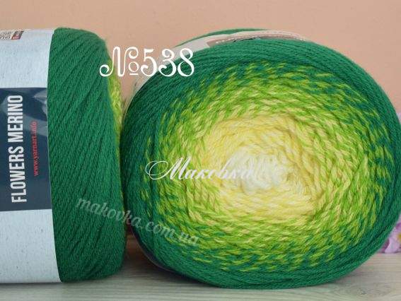 538 зелений-жовтий-молочний