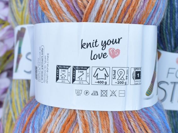 Пряжа шкарпеткова Форза Страйп ЯрнАрт Forza Stripe Yarn Art шкарпеткова для в'язання