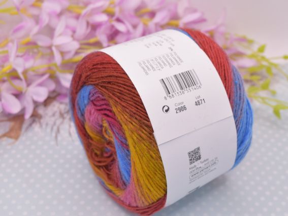 2906 сині-коричневі-жовті-рожеві