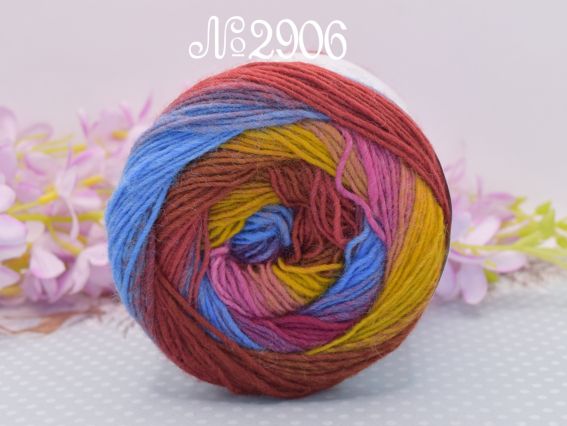 2906 сині-коричневі-жовті-рожеві