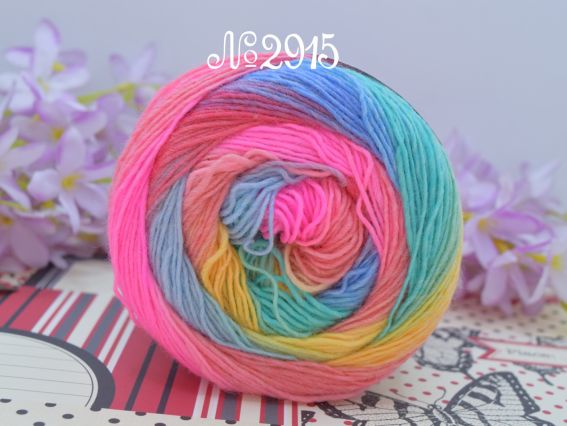 Forza Festival YarnArt шкарпеткова пряжа 2915 неон.рожевий-жовтий-блакитний-м'ятний