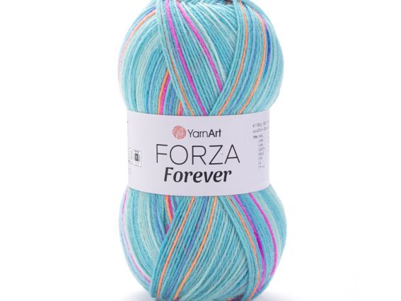 Forza Forever YarnArt шкарпеткова пряжа 2711 блакит-малин-син-помар