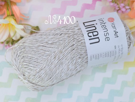 Intense Linen YarnArt пряжа  4100 біло-лляний