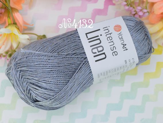 Intense Linen YarnArt пряжа  4132 сірий
