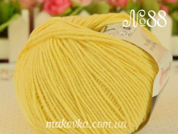 JEANS Yarn Art пряжа 88 жовтий світлий