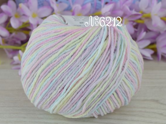 6212 пастельні жовтий-бузковий-блакитний-рожевий