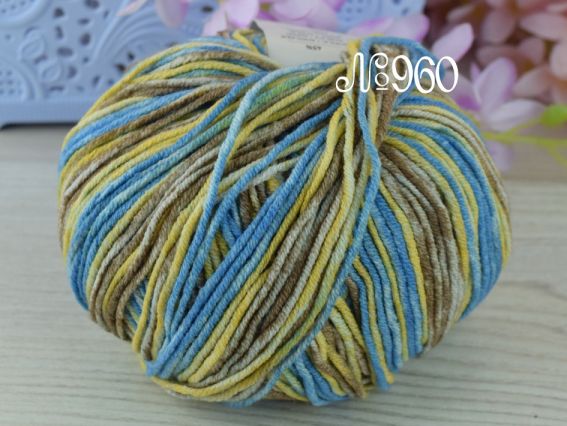 960 блакитний-коричневий-жовтий