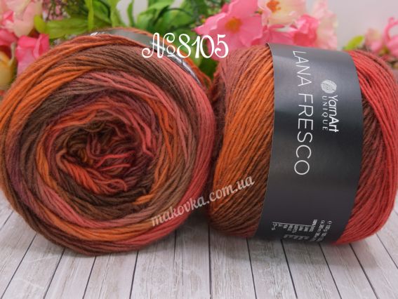 8105 теракот-вишневий-корал-коричневі