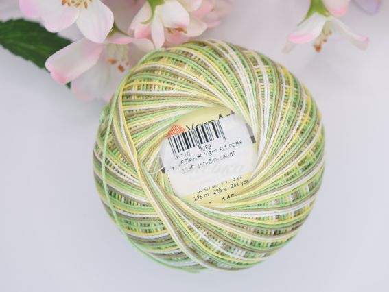 3085 приглушений зелений-білий-салатовий