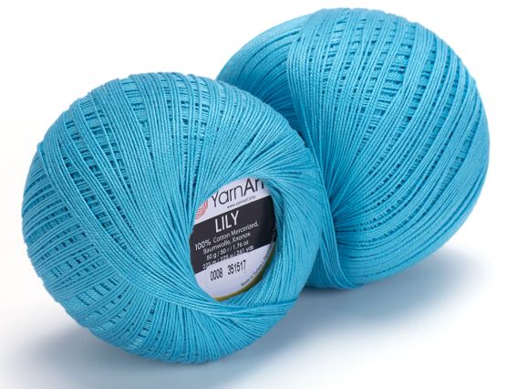 Lily Yarn Art пряжа 0008 бірюзовий (блакитний)