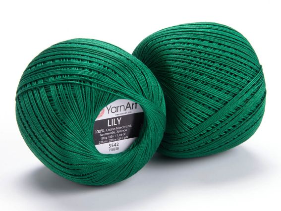 Lily Yarn Art пряжа 5542 темний зелений