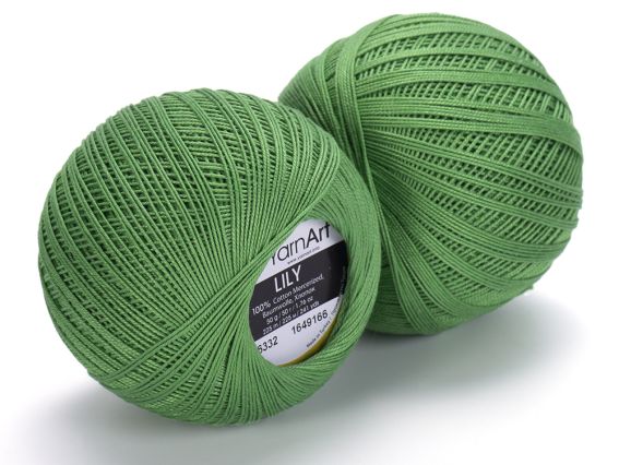 Lily Yarn Art пряжа 6332 зелений