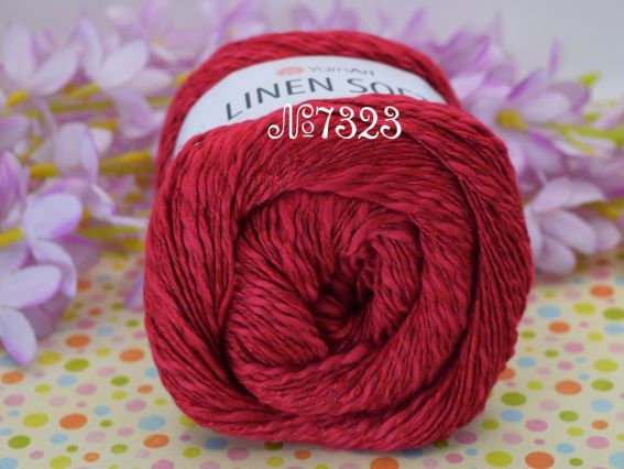 Linen Soft Yarn Art пряжа  7323 вишня