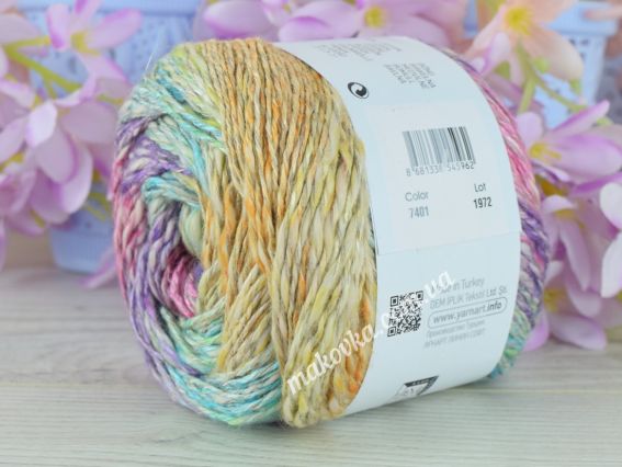 7401  жовтий-бірюзовий-бузковий-рожевий