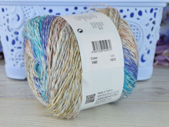 7402 бірюза-синій-золотистосірий