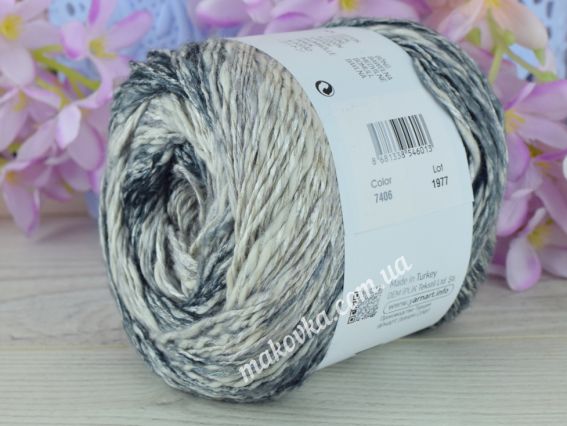 7406  чорний-світлий сірий-молочний