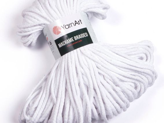 Macrame BRAIDED YarnArt шнур макраме  751 білий
