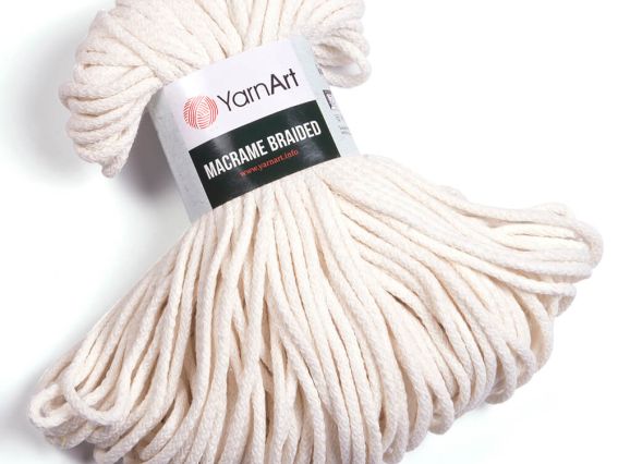 Macrame BRAIDED YarnArt шнур макраме  752 молочно-кремовий