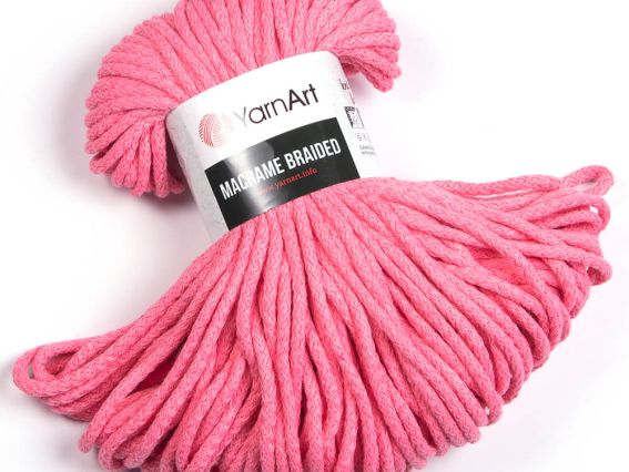 Macrame BRAIDED YarnArt шнур макраме  762 рожевий