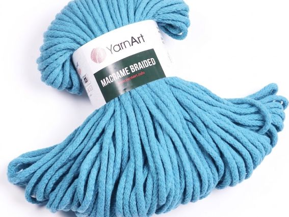 Macrame BRAIDED YarnArt шнур макраме  763 бірюзовий