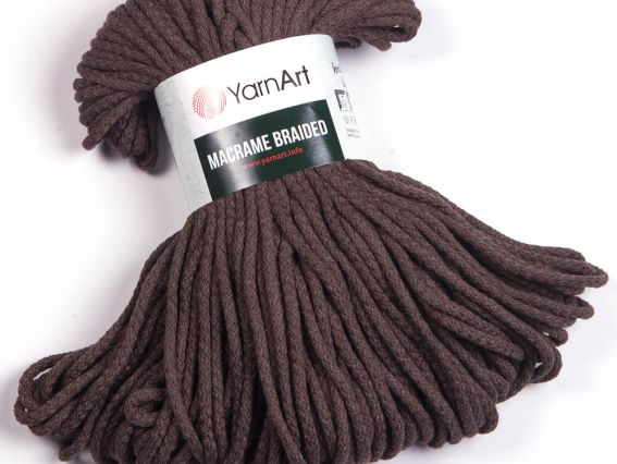 Macrame BRAIDED YarnArt шнур макраме  769 темний коричневий