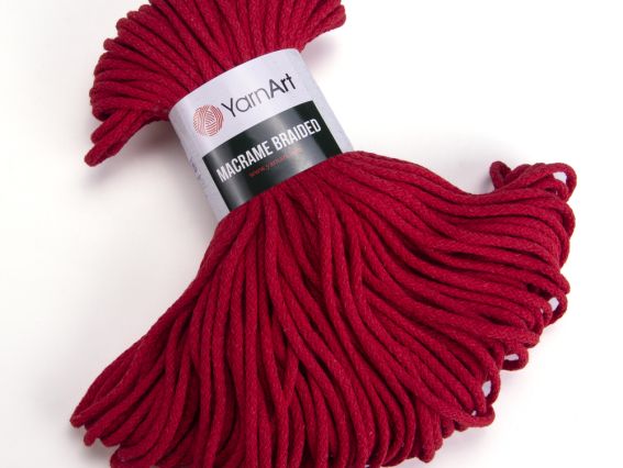 Macrame BRAIDED YarnArt шнур макраме  773 червоний