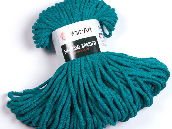 Macrame BRAIDED YarnArt шнур макраме  783 зелена морська хвиля