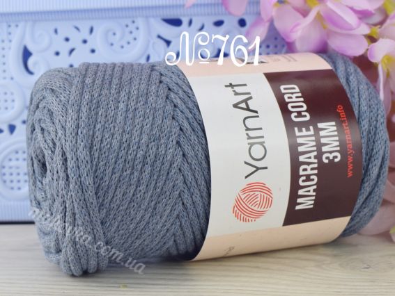 Macrame Cord 3мм YarnArt шнур макраме  761 джинс