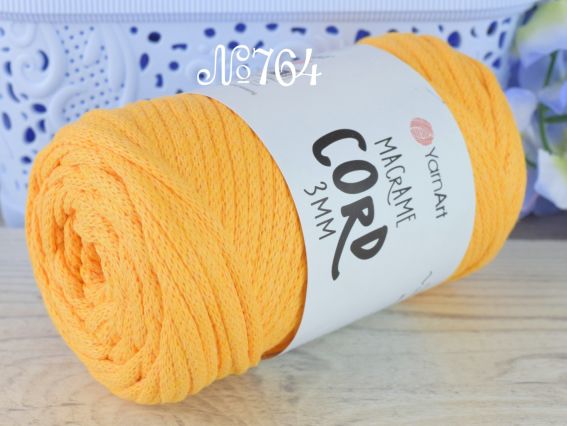 Macrame Cord 3мм YarnArt шнур макраме  764 жовтий