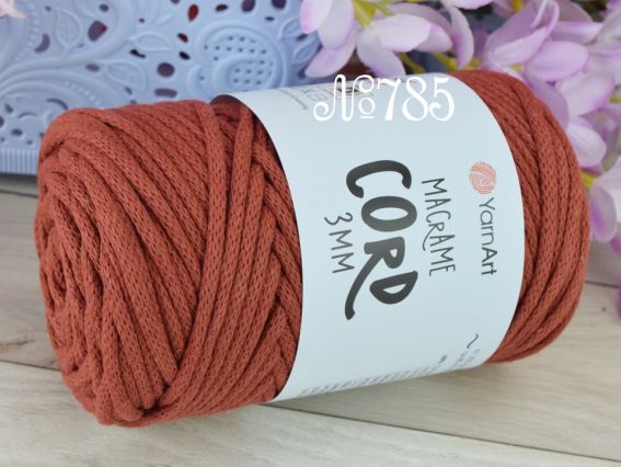 Macrame Cord 3мм YarnArt шнур макраме  785 теракот