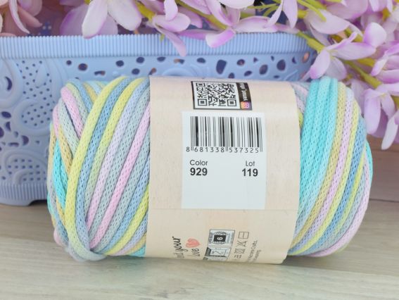 929 пастельний жовтий-бірюзовий-рожевий