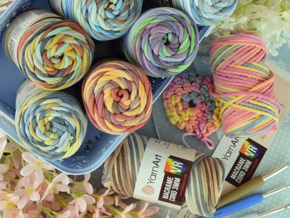 Пряжа-шнур Macrame Cord 3мм VR YarnArt для вязания ковриков, панно, сумок и плетения макраме