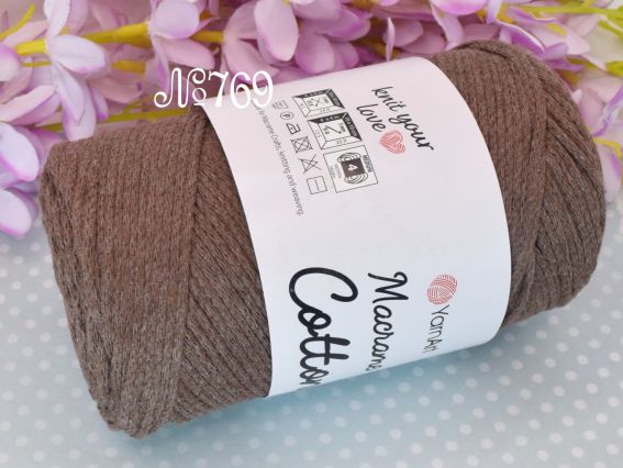 Macrame Cotton YarnArt шнур макраме  769 коричневий